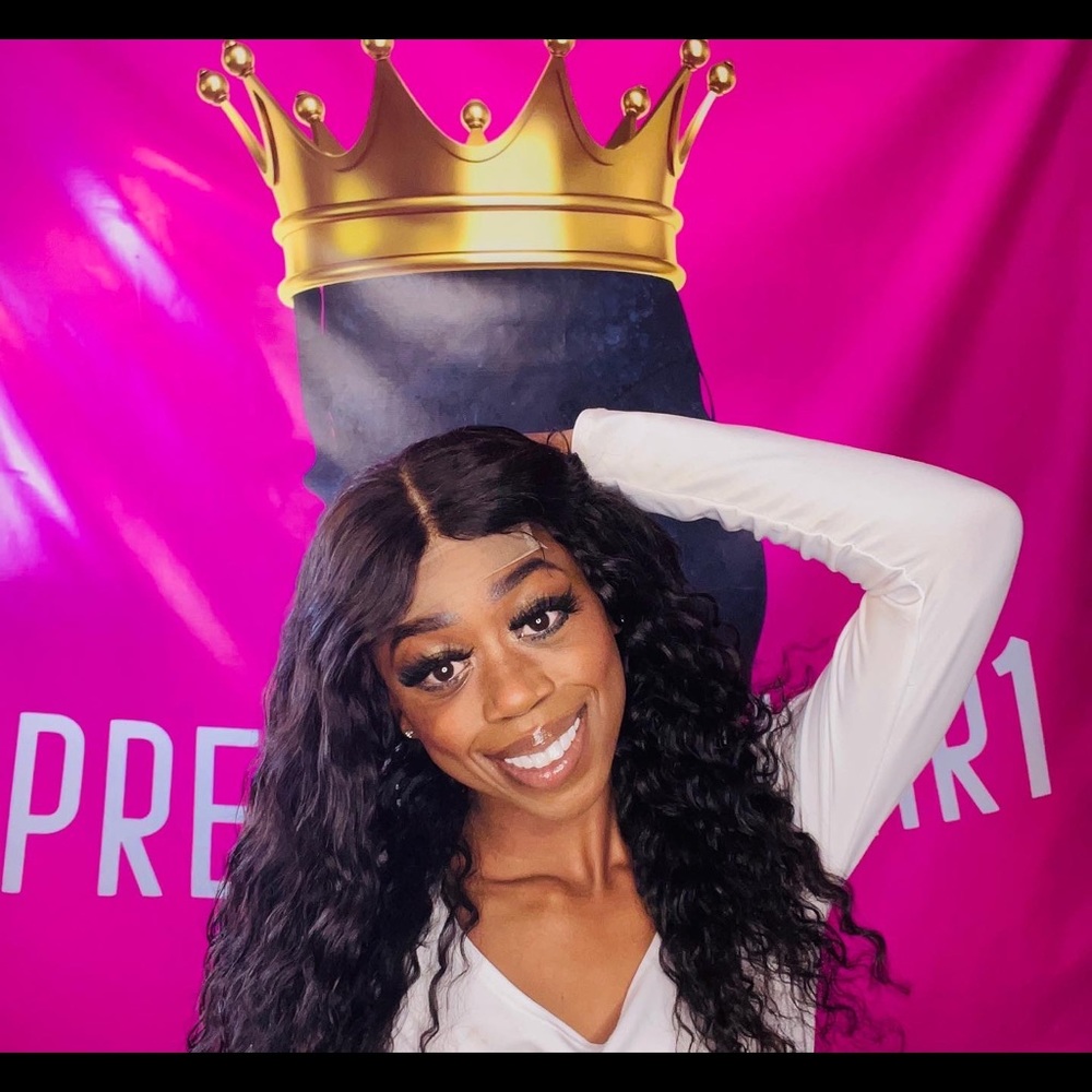 18INCH LUXURY SILKY CURLY 100% PERUVIAN HUMAN HAIR LACE CLOSURE HAIR WIG